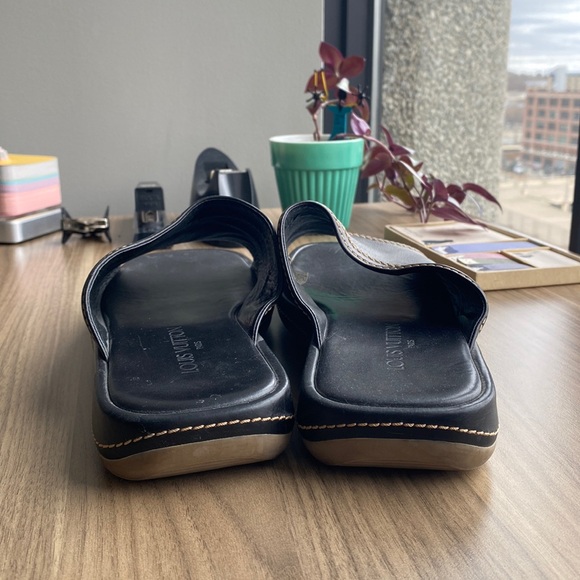 Louis Vuitton Men’s Black Leather Slides - Picture 5 of 9